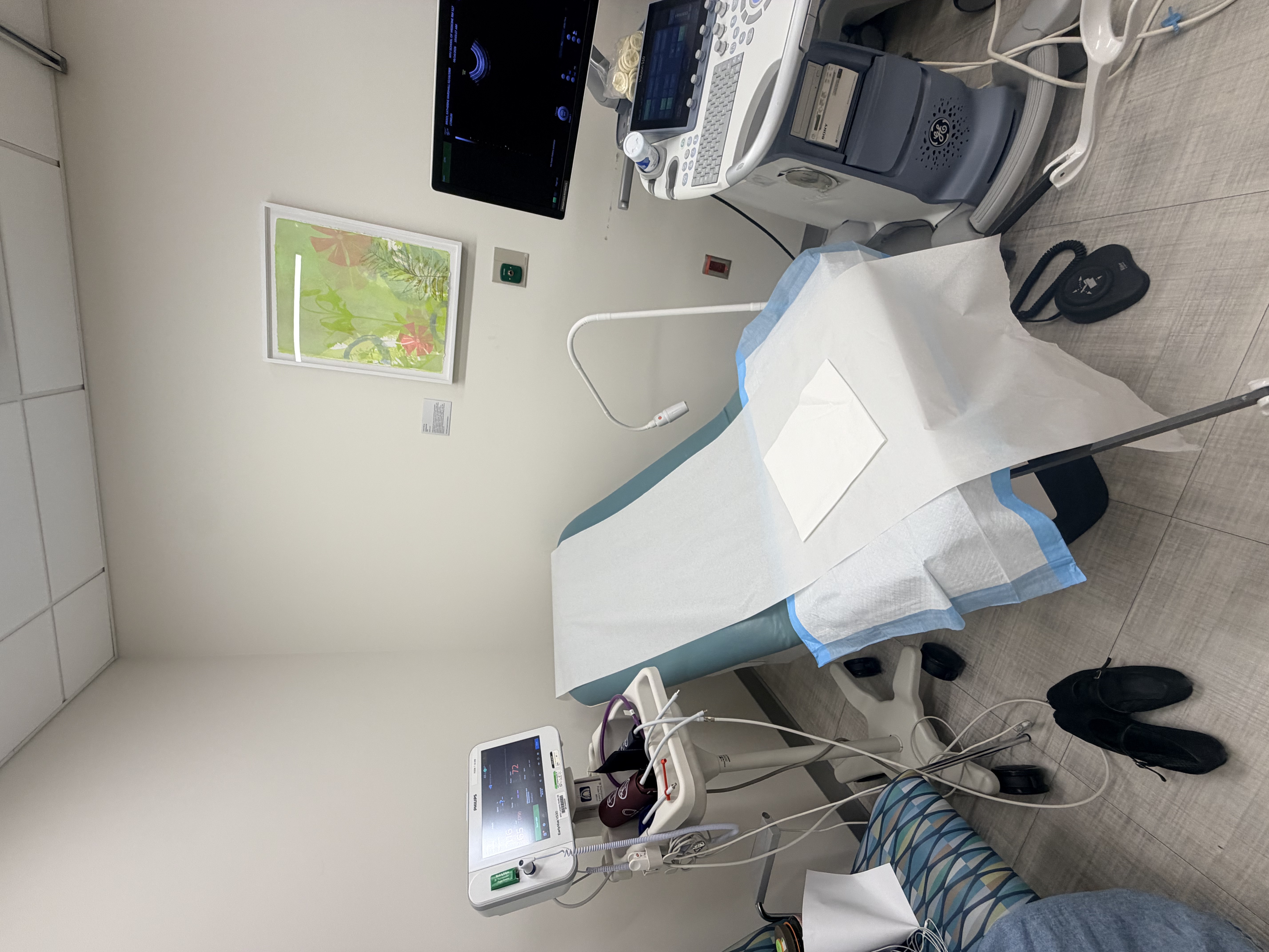 Transvaginal ultrasound exam room at NYU Langone fertility clinic